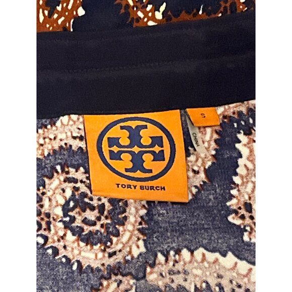 D-26. Tory Burch Silk Shift Dress Blue Small - Picture 6 of 6
